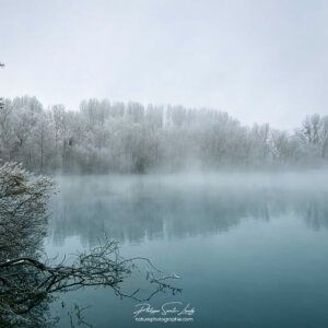 Mist Over The Lake Un étang aux eaux bleutées
