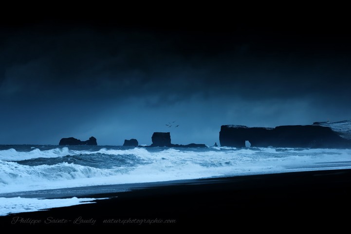 Fin de journée près de Vik en Islande