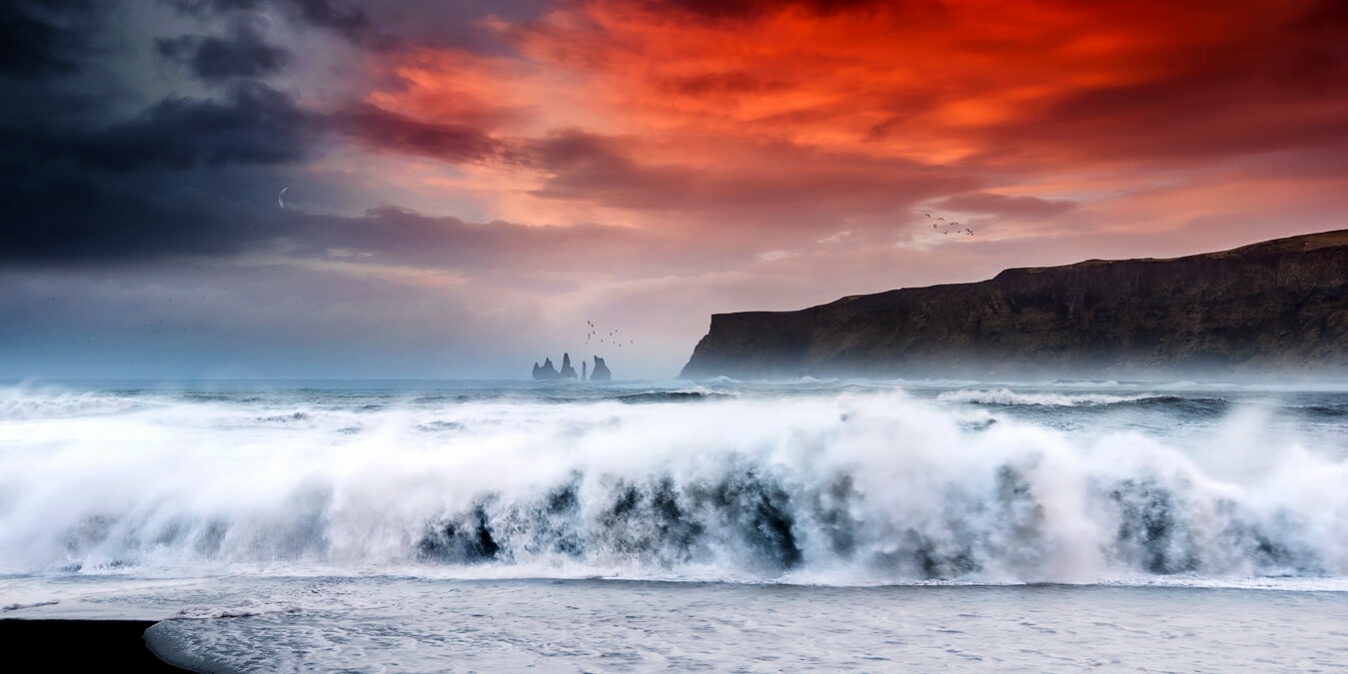 Daydreamning Plage de Vik en Islande