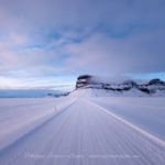 Route enneigée en Islande