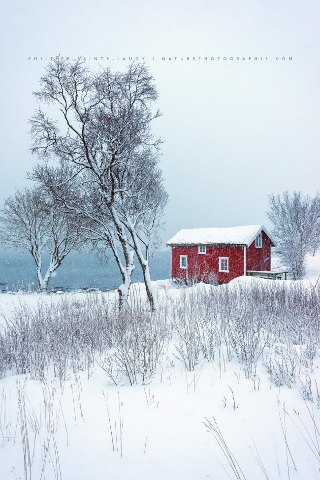 Chalet rouge en Norvège