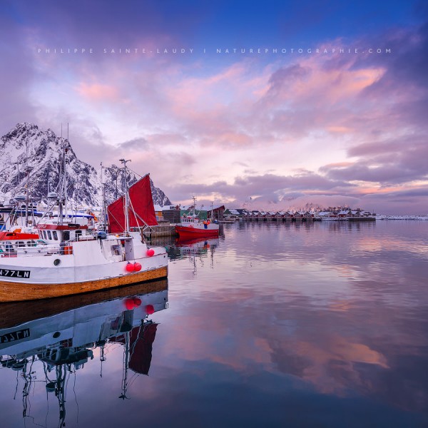Svolvaer Harbor Coucher de soleil sur Svolvaer