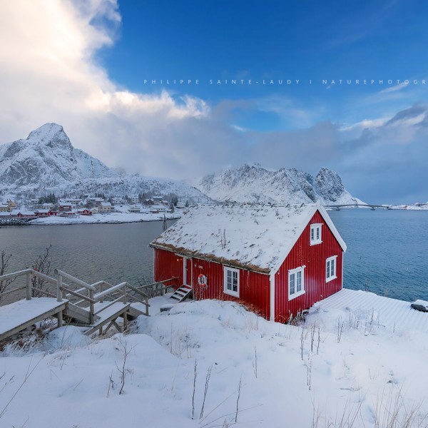 The Red House Near The Fjord Le plus beau rorbu des Lofoten en hiver