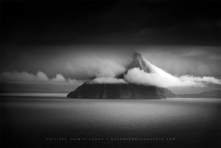 Paysage en noir et blanc - îles Féroé