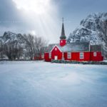 Flakstad Church sur les îles Lofoten