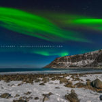 Aurore boréale au-dessus de Unstad - Lofoten