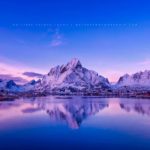 Les montagnes de Reine sur les îles Lofoten