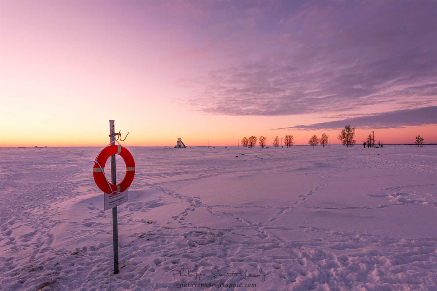 Coucher de soleil à Oulu en Finlande