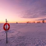 Coucher de soleil à Oulu en Finlande