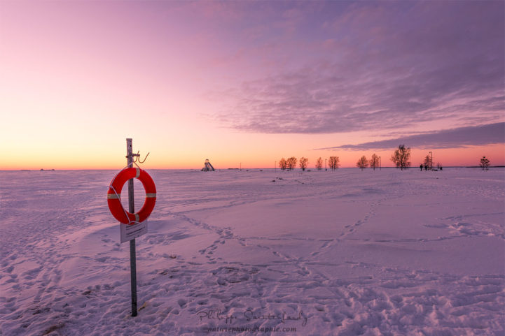 Coucher de soleil à Oulu en Finlande