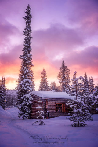 Coucher de soleil en Laponie