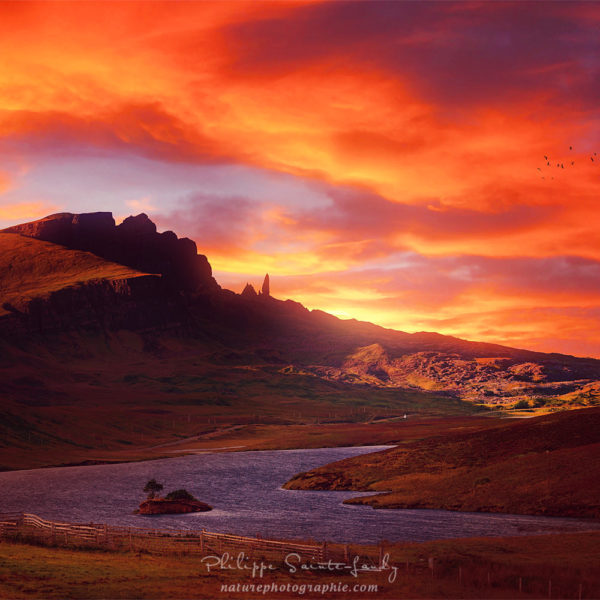 Old Man of Storr on Fire