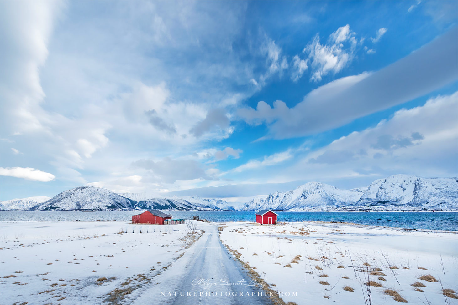 Paysage blanc de Norvège