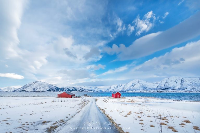 Paysage blanc de Norvège