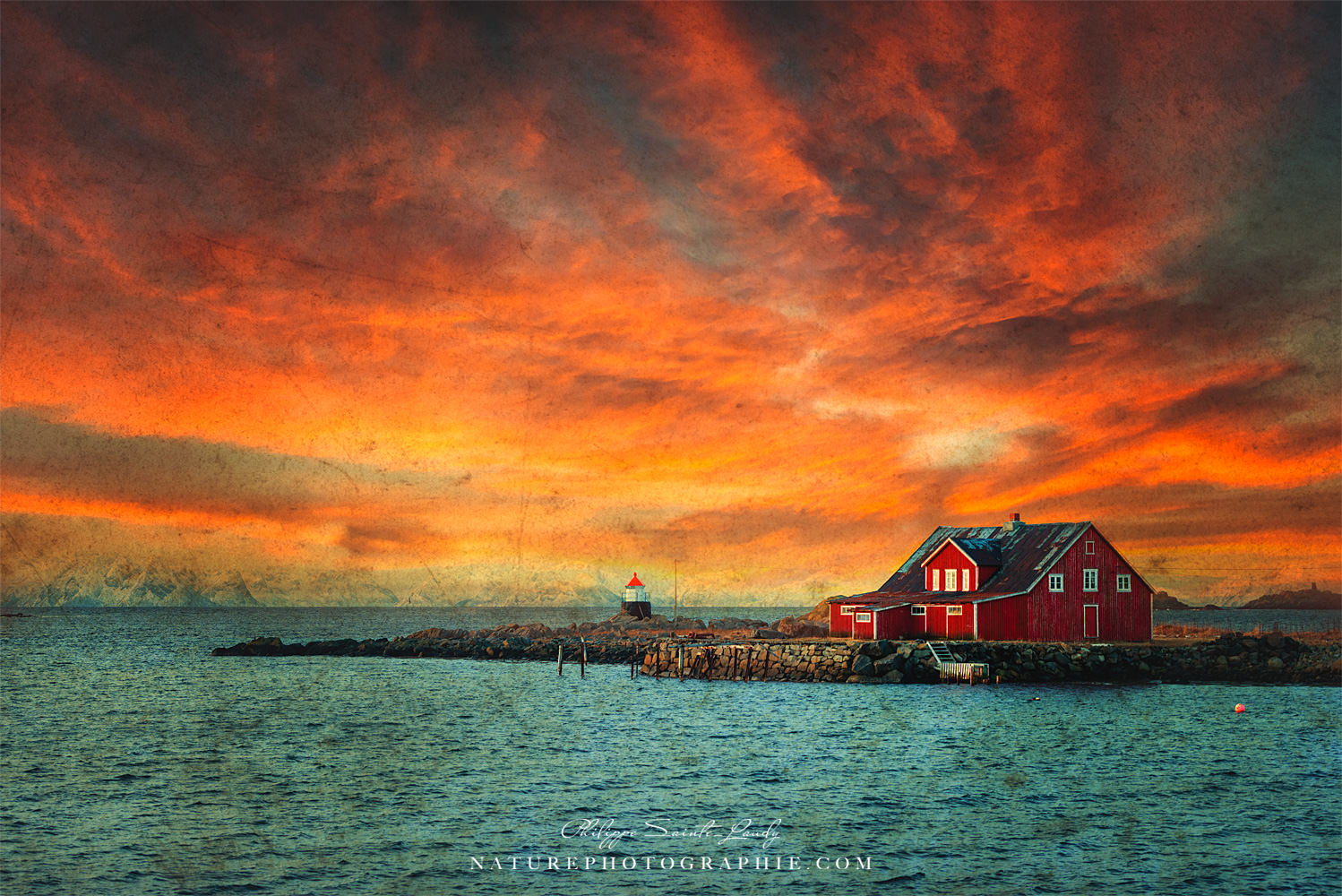 Photo d'une ferme en Norvège avec texture