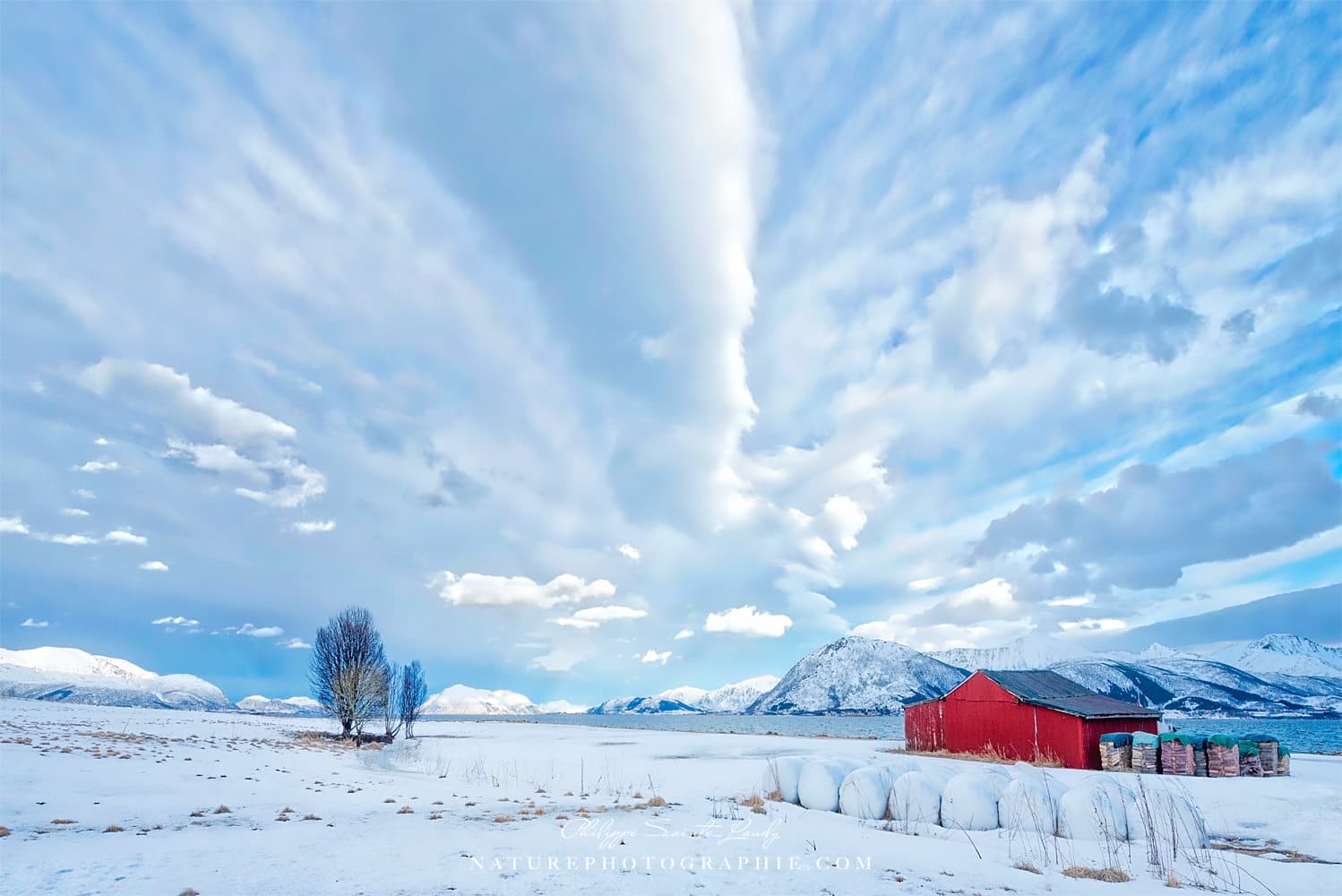 Paysage blanc de Norvège