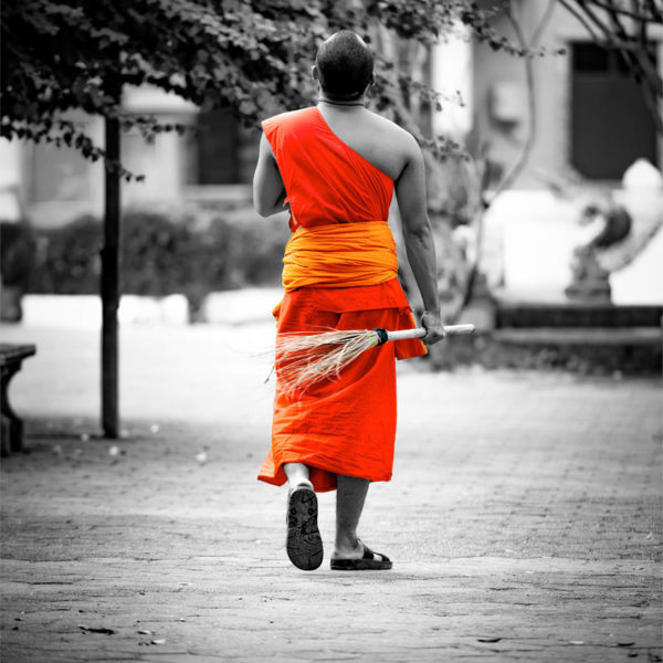 Live in the Moment Moine bouddhiste à Vientiane