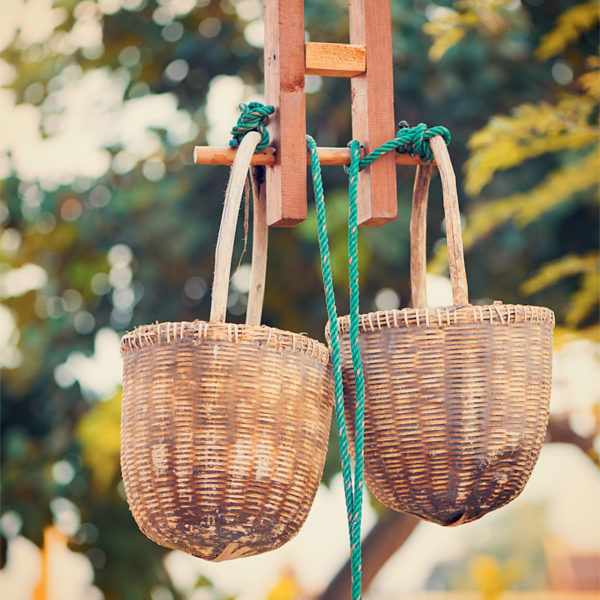 Two Baskets Above the Well