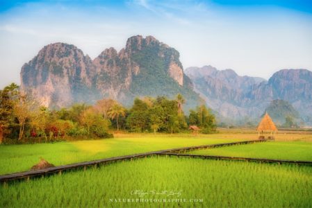 Rizières et montagnes de Vang Vieng