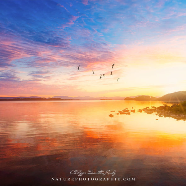 Coucher de soleil sur fond de Connemara