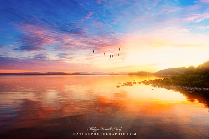 Coucher de soleil sur fond de Connemara