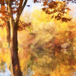 Peinture d'automne au bord de l'eau