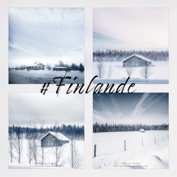 Maisons en bois sous la neige de Finlande Maisons en bois sous la neige de Finlande
