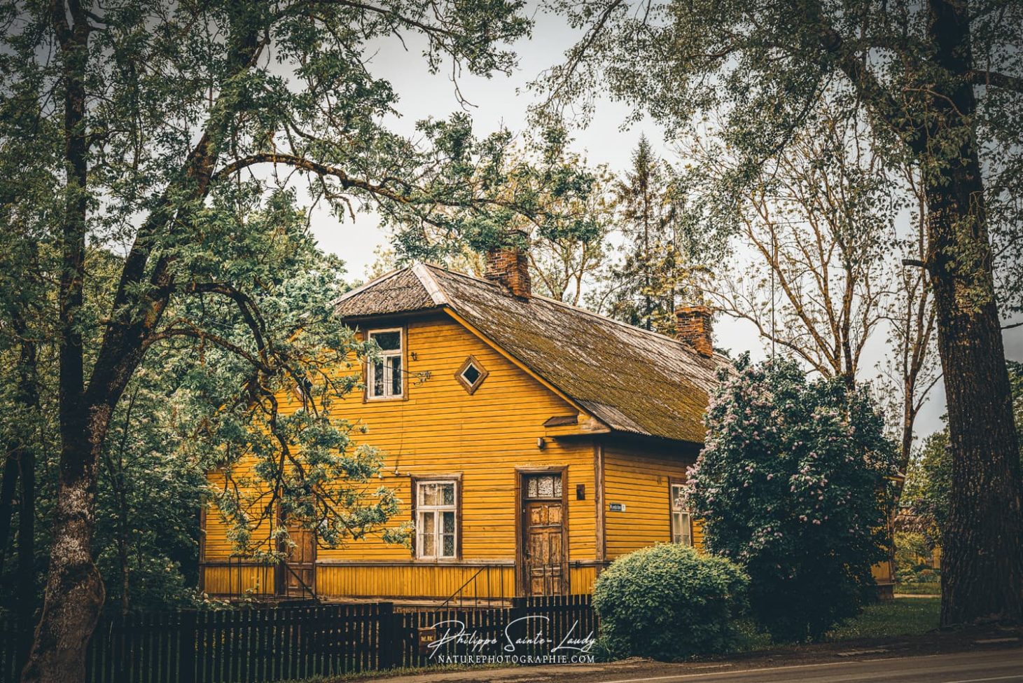 Maison jaune en Estonie