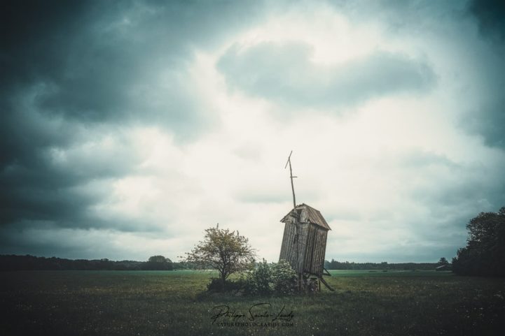 Un vieux moulin perdu dans la campagne en Estonie