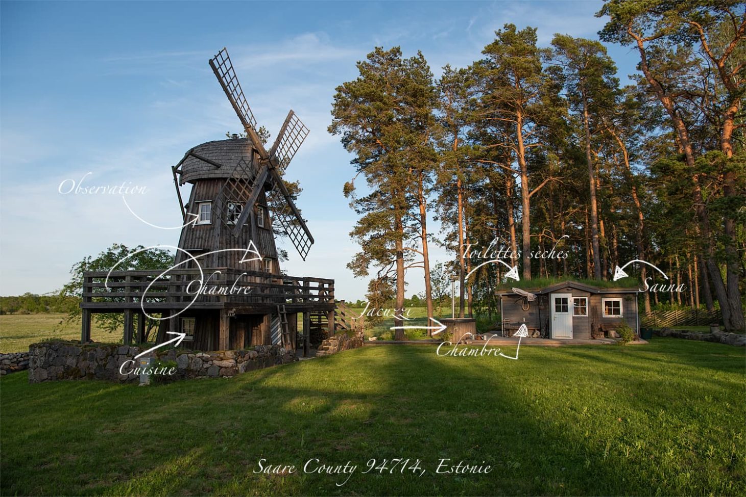 Plan et photos du moulin de Saaremaa