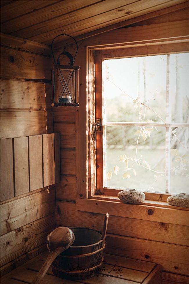 Intérieur du sauna en Estonie