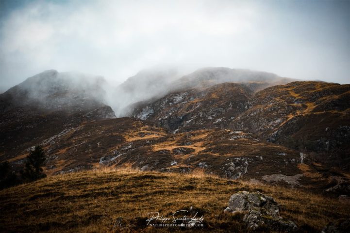 Brouillard au sommet des Highlands