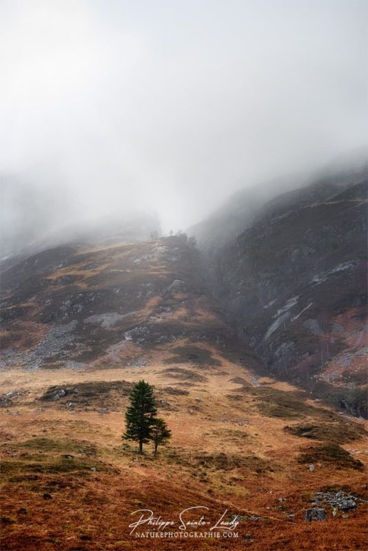 Glencoe dans le brouillard