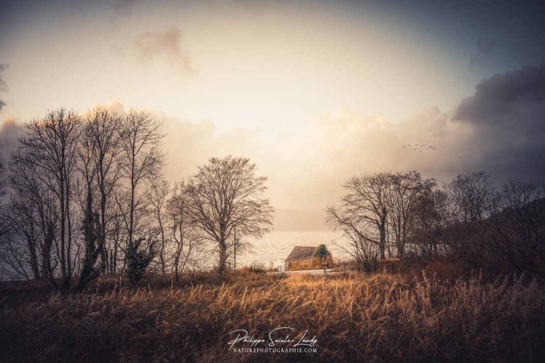 Paysage romantique le long d'un loch en Écosse