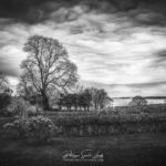 Paysage écossais en noir et blanc