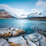 Fjord bleu en mer de Norvège