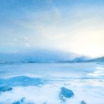 Paysage glacé en Norvège avec une texture photo