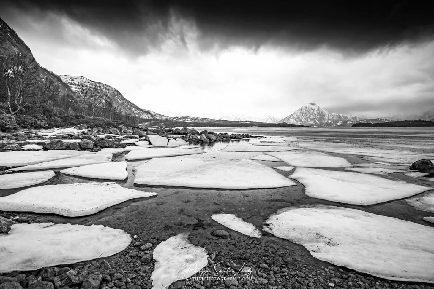 Plaques de glace en mer de Norvège