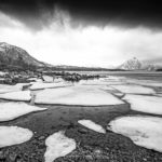 Plaques de glace en mer de Norvège