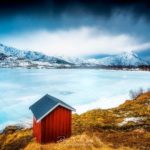 Fjord gelé dans les Lofoten