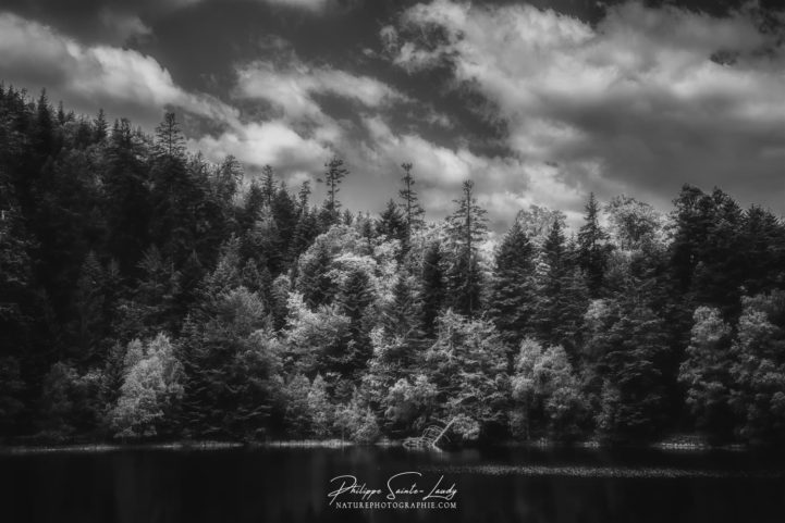 Lac de la Maix en noir et blanc