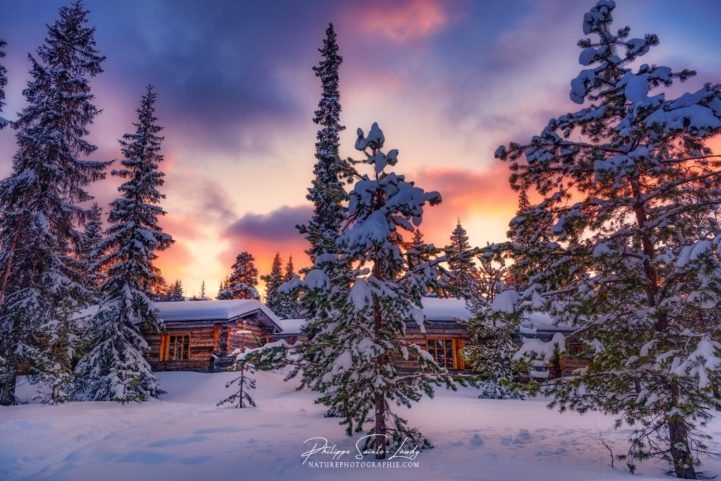 Coucher de soleil en Laponie