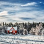 Maison rouge traditionnelle en Finlande