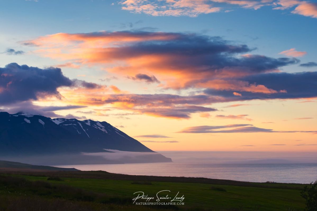 Coucher de soleil en Islande