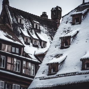 Histoire de toits Toits enneigés à Strasbourg