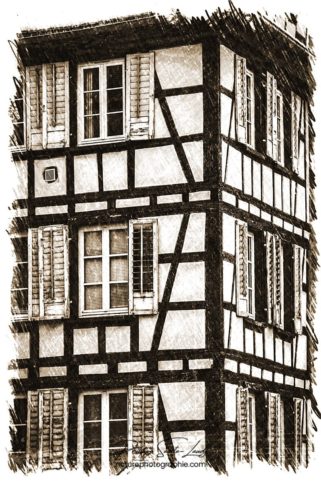 Détails d'une maison à colombage