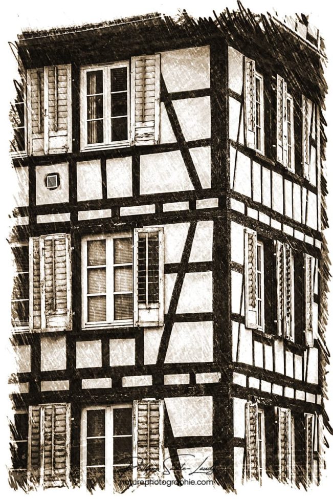 Détails d'une maison à colombage