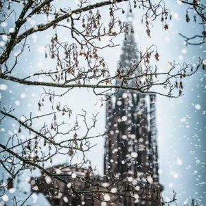 Cathédrale de Strasbourg sous la neige