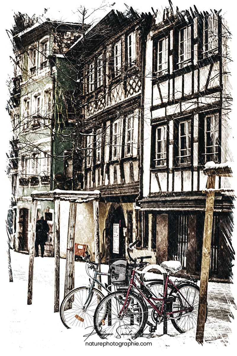 Vélos et maisons à colombages de Strasbourg
