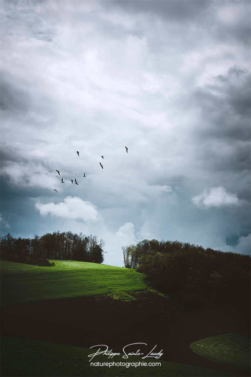 Photo de paysage avec un ciel chargé